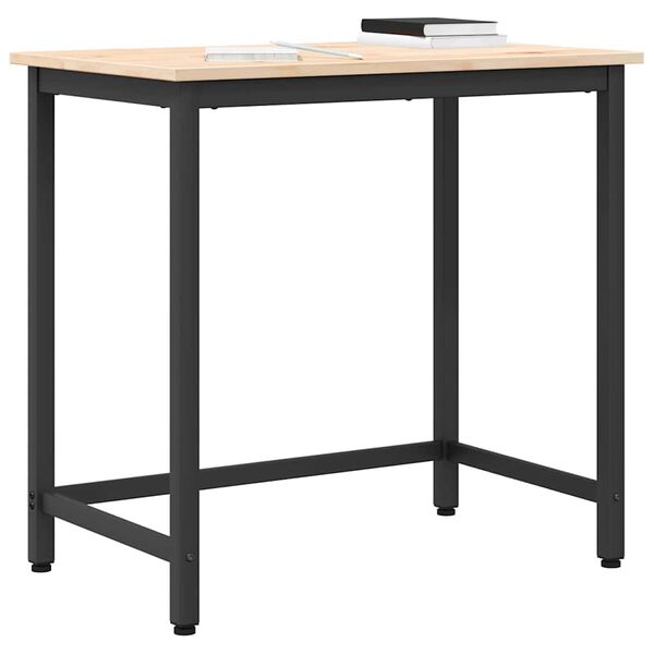 vidaXL Table Natural 80 x 50 x 77 cm Engineered Wood and Steel