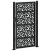 vidaXL Garden Gate Black 100x175 cm Steel Leaf Design