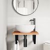 vidaXL Basin Shelf Wall Mounted Steel and Solid Wood Beech