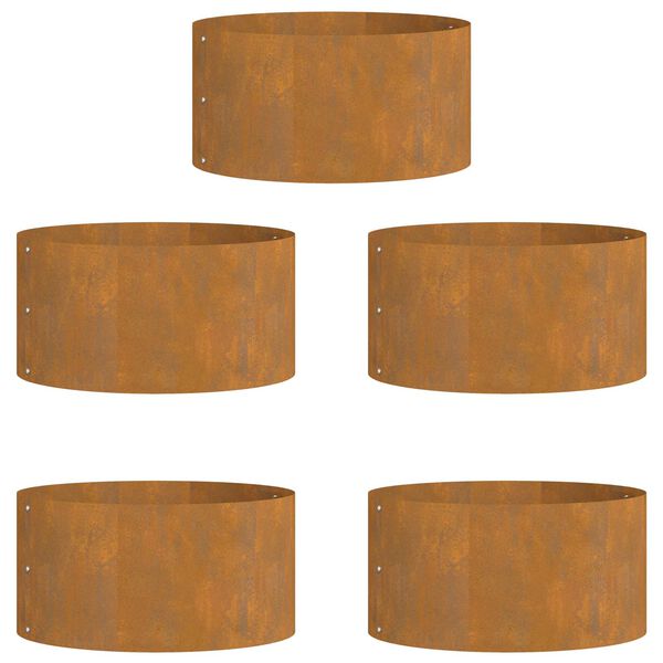 vidaXL Garden 5 pcs Brown 40 x 40 x 20 cm Corten steel