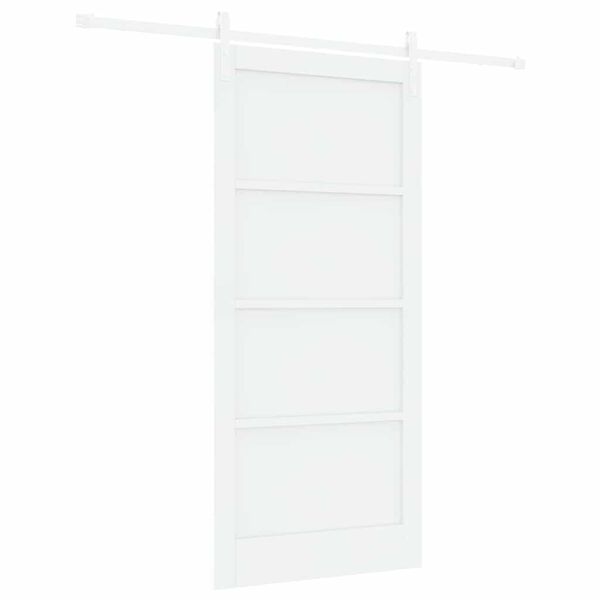 vidaXL Sliding Door White 93 x 202 cm Solid Pine Wood
