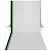 vidaXL Photo Studio Kit with 3 Cotton Backdrops Adjustable Frame 3x6 m