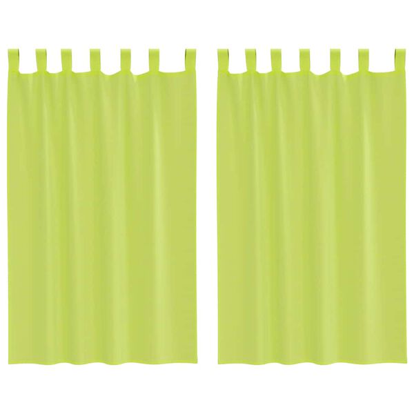 vidaXL Voile Curtains with Tab Top 2 pcs Apple Green