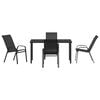 vidaXL Garden Dining Set 5 pcs Black Powder-coated Steel