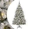 vidaXL Artificial Christmas Tree Green and White 210 cm PVC and Metal