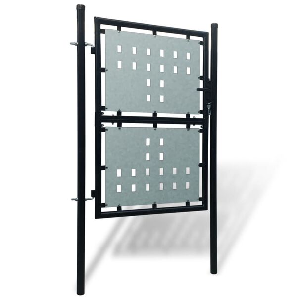 vidaXL Black Single Door Fence Gate 100x150 cm