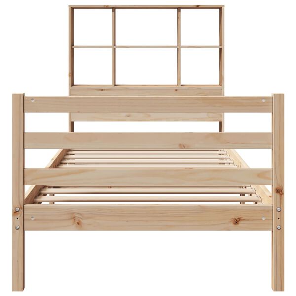 vidaXL Bookcase Bed without Mattress 90x190 cm Single Solid Wood Pine