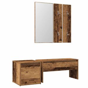 vidaXL Hallway Furniture Set Old Wood Engineered Wood