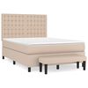 vidaXL Box Spring Bed with Mattress Cappuccino 140x200 cm Faux Leather