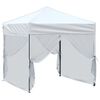 vidaXL Folding Party Tent with Sidewalls White 2x2 m