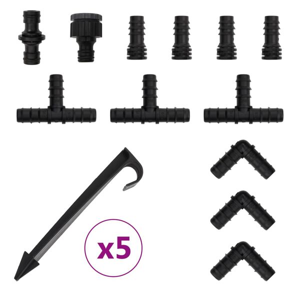 vidaXL Garden Soaker Hose Black 0.6" 10 m Rubber