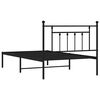 vidaXL Metal Bed Frame without Mattress with Headboard Black 100x200cm