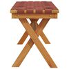 vidaXL Garden Bench Red Solid Wood Acacia and Fabric