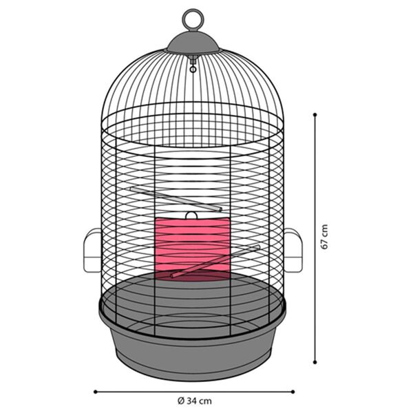 FLAMINGO Parakeet Cage Sanna 2 35x35x67 cm Black