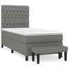 vidaXL Box Spring Bed with Mattress Dark Grey 100x200 cm Fabric