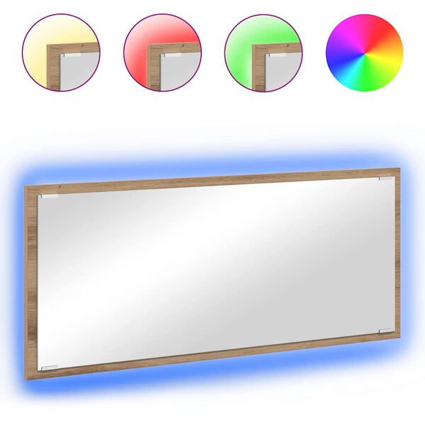 vidaXL Mirror with Mirror Artisan Oak 90 x 8.5 x 37 cm Engineered Wood