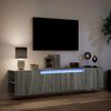 vidaXL TV Wall Cabinet with LED Grey Sonoma 180x31x39.5 cm
