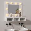 vidaXL Mirror Cabinet with LED High Gloss White 60x31.5x62 cm