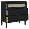vidaXL Drawer Cabinet SENJA Rattan Look Black 80x40x80 cm Solid Wood Pine