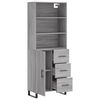 vidaXL Highboard Grey Sonoma 69.5x34x180 cm Engineered Wood