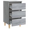 vidaXL Bed Cabinets with Solid Wood Legs 2 pcs Grey Sonoma 40x35x69 cm