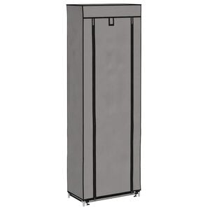vidaXL Shoe Cabinet with Cover Grey 57x29x162 cm Fabric