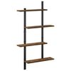 vidaXL Wall Shelf Smoked Oak 61 x 13.5 x 105.5 cm Engineered Wood