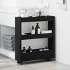 vidaXL Narrow Storage Trolley Black Oak 60 x 18 x 70 cm
