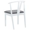 vidaXL Dining Chair 2 pcs White and Grey Solid Rubber Wood