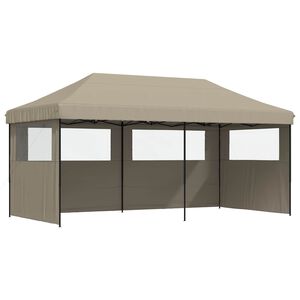 vidaXL Party Tent Folding Taupe 292 x 580 x 315 cm Oxford Fabric