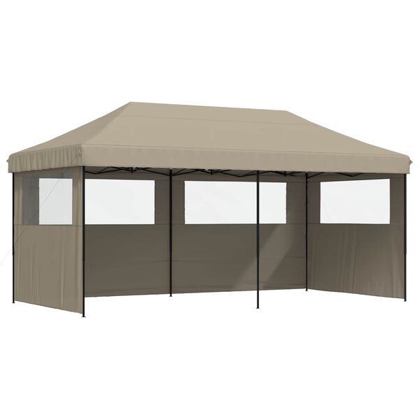 vidaXL Party Tent Folding Taupe 292 x 580 x 315 cm Oxford Fabric