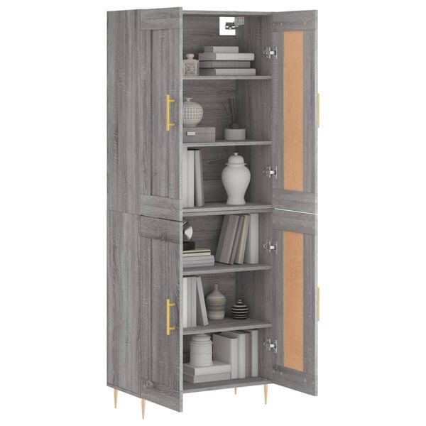 vidaXL Highboard Grey Sonoma 69.5x34x180 cm Engineered Wood