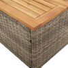 vidaXL Garden Table Grey 45x45x37 cm Poly Rattan Acacia Wood