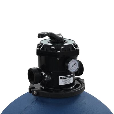 vidaXL Pool Sand Filter with 6 Position Valve Blue 660 mm