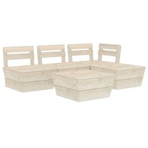 vidaXL 5 Piece Garden Pallet Lounge Set Impregnated Spruce Wood