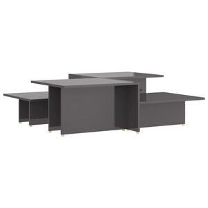 vidaXL Coffee Tables 2 pcs High Gloss Grey 111.5x50x33 cm Engineered Wood