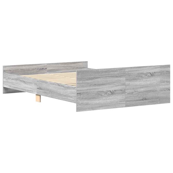 vidaXL Bed Frame without Mattress Grey Sonoma 135x190 cm Double