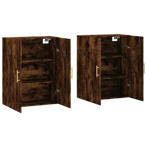 vidaXL Wall Mounted Cabinets 2 pcs Smoked Oak 69.5x34x90 cm
