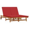vidaXL Sun Lounger Reclining Brown 125 x 200 x 84cm Solid Acacia wood
