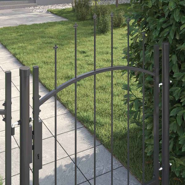 vidaXL Garden Gate with Lock Grey 100 x 125 cm Steel