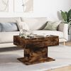 vidaXL Coffee Table with LED Smoked Oak 70x50x45 cm Engineered Wood