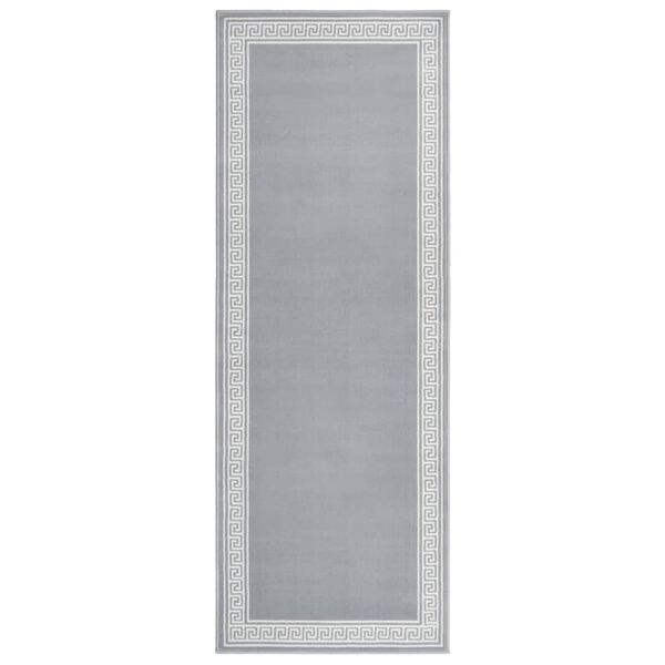 vidaXL Runner Rug BCF Grey with Motif 100x250 cm