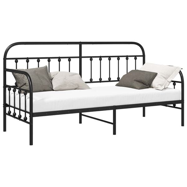 vidaXL Daybed Frame Black 75 x 190 cm Powder-Coated Steel