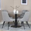 Venture Home Dining Chairs 2 pcs Velvet Deluxe Velvet Light Grey and Black
