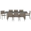vidaXL Garden Dining Set 9 pcs Grey Poly Rattan