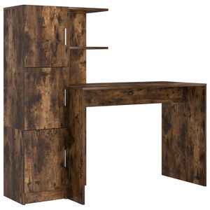vidaXL Desk Smoked Oak 133.5 x 50 x 124 cm 2 pcs