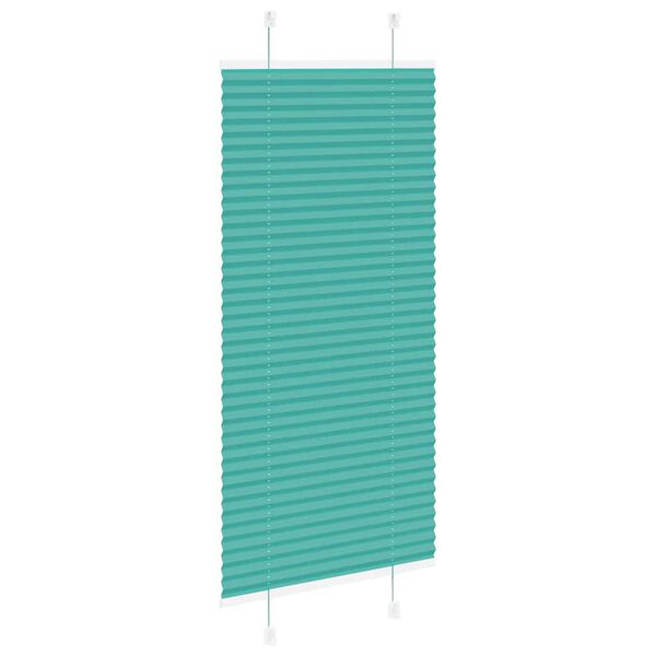 vidaXL Pleated Blind Petrol Green 60x100 cm Fabric Width 59.4 cm Polyester