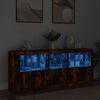 vidaXL Sideboard with LED Lights Smoked Oak 162x37x67 cm