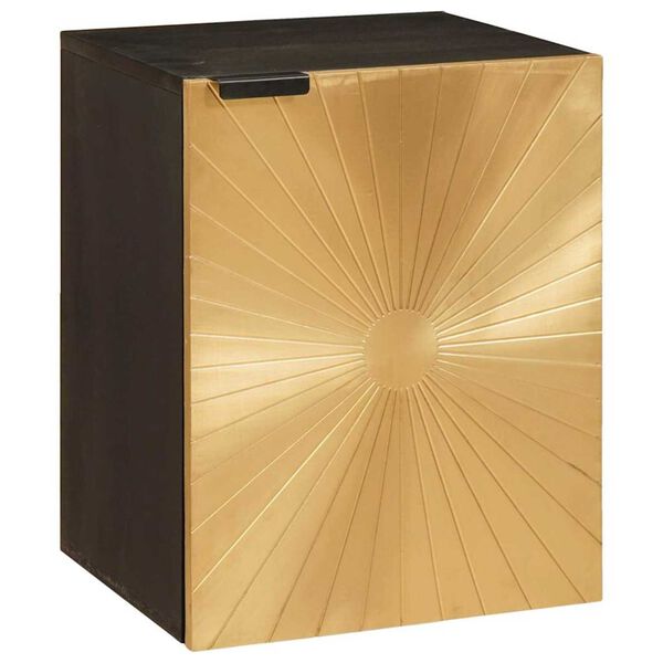 vidaXL Bathroom Cabinet with Shelf Black and Gold 38 x 33 x 48 cm