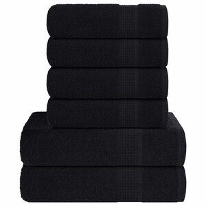 vidaXL 6 Piece Towel Set "FROGN" Black 360 gsm